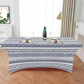 Aperturee - Aperturee Abstract Geometric Ethnic Tribal Art Stretch Table Cover